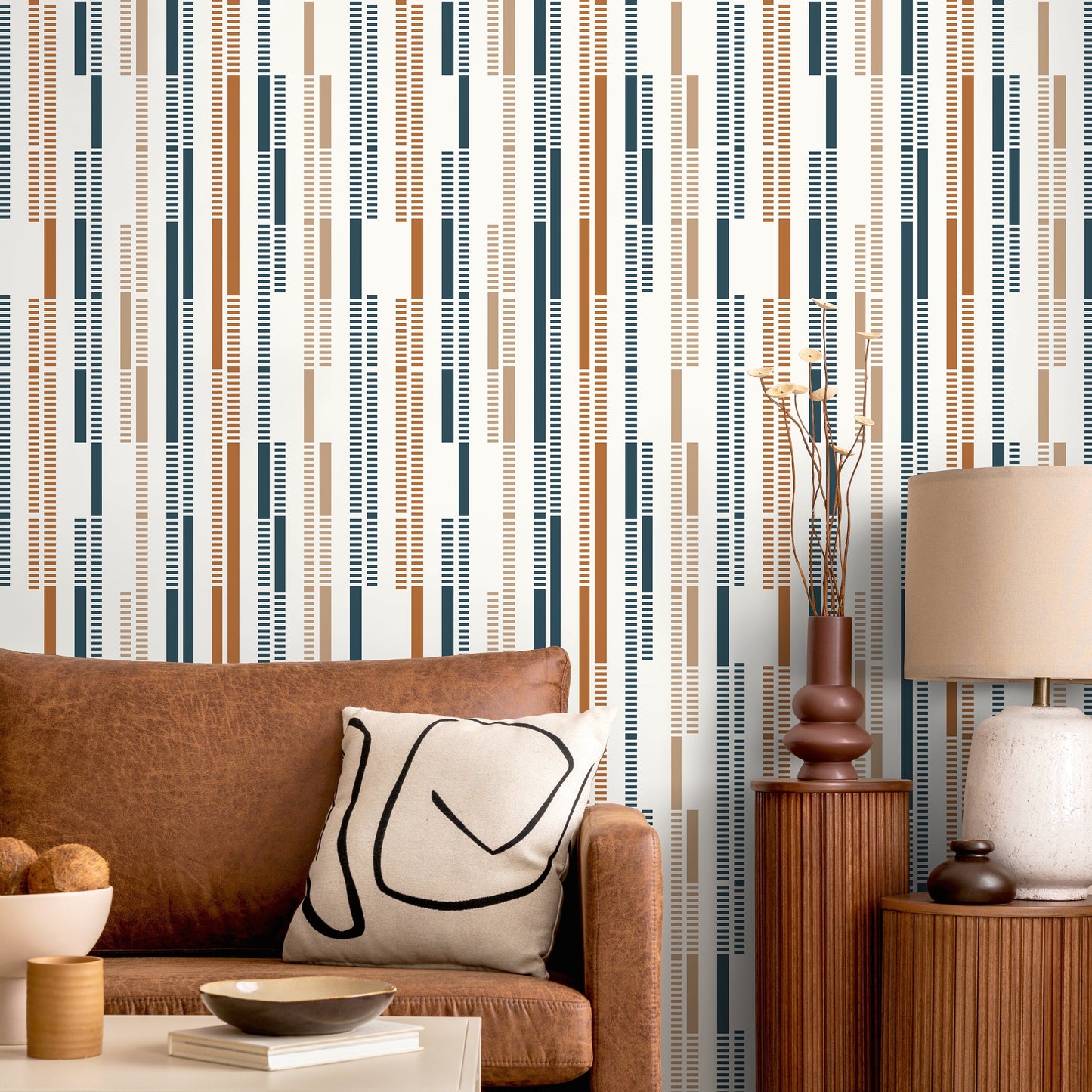 Contemporary Geometric Wallpaper Abstract Wallpaper Peel and Stick and Traditional Wallpaper - D743