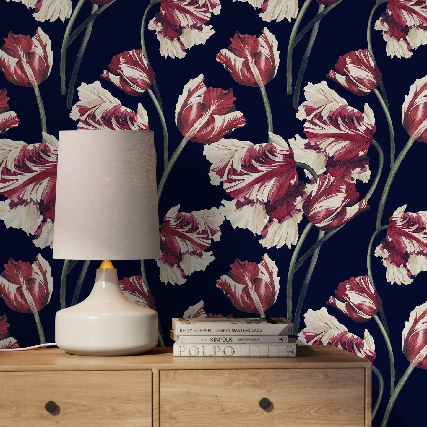 Dark Floral Wallpaper Vintage Wallpaper Peel and Stick and Traditional Wallpaper - D647