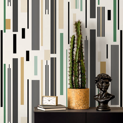 Modern Rectangle Wallpaper Geometric Wallpaper Peel and Stick and Traditional Wallpaper - D740