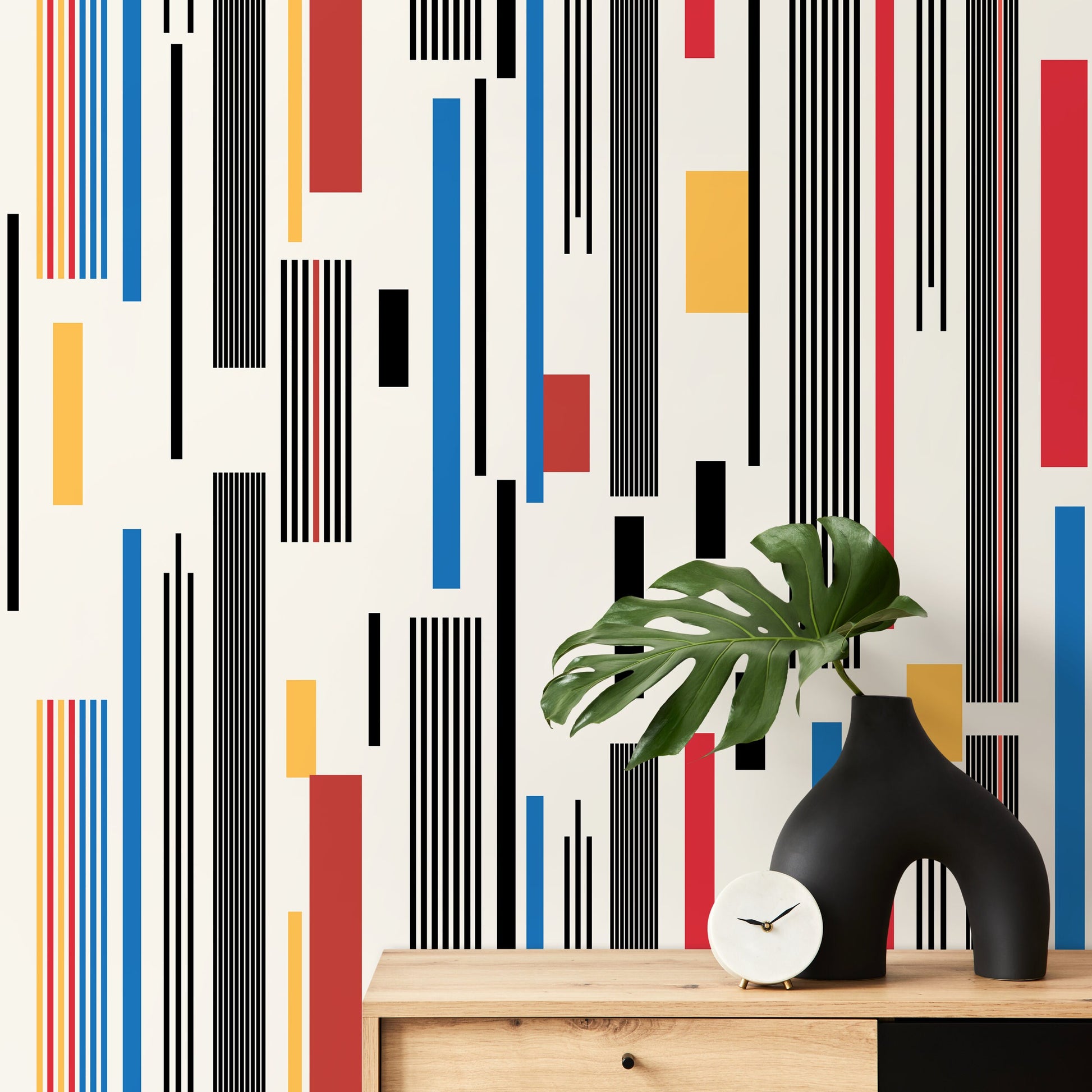 Geometric Rectangle Wallpaper Modern Wallpaper Peel and Stick and Traditional Wallpaper - D741