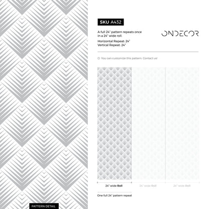 Grey Geometric Wallpaper Modern Wallpaper Peel and Stick and Traditional Wallpaper - CC - A432