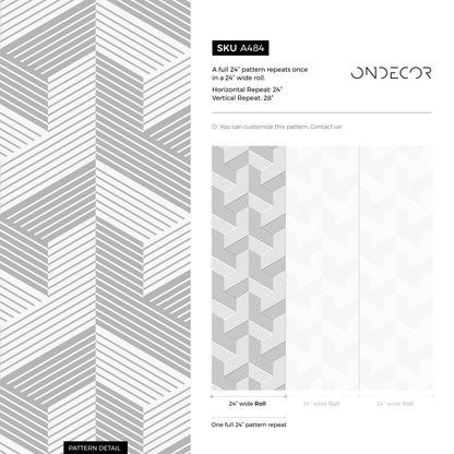 Removable Wallpaper Peel and Stick Wallpaper Wall Paper Wall - Geometric Wallpaper - A484