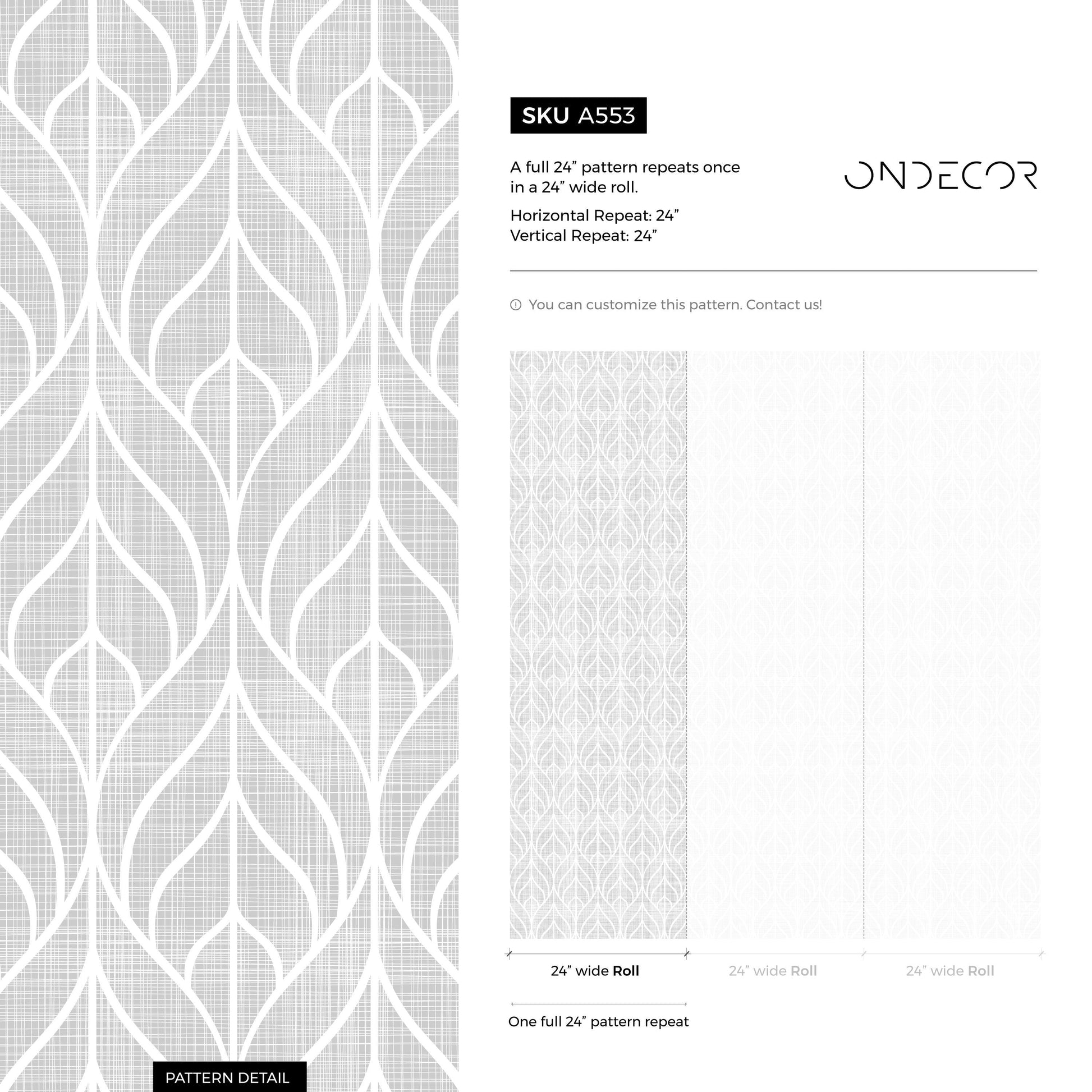 Removable Wallpaper Peel and Stick Wallpaper Wall Paper Wall Mural - Geometric Gray Wallpaper - A553