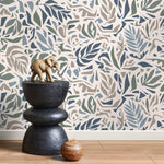 Abstract Leaf Wallpaper Modern Wallpaper Peel and Stick and Traditional Wallpaper - D722