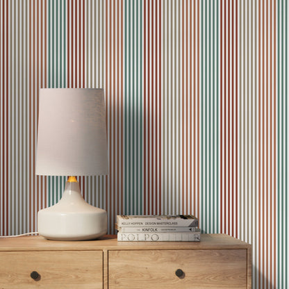 Modern Striped Wallpaper Geometric Wallpaper Peel and Stick and Traditional Wallpaper - D754