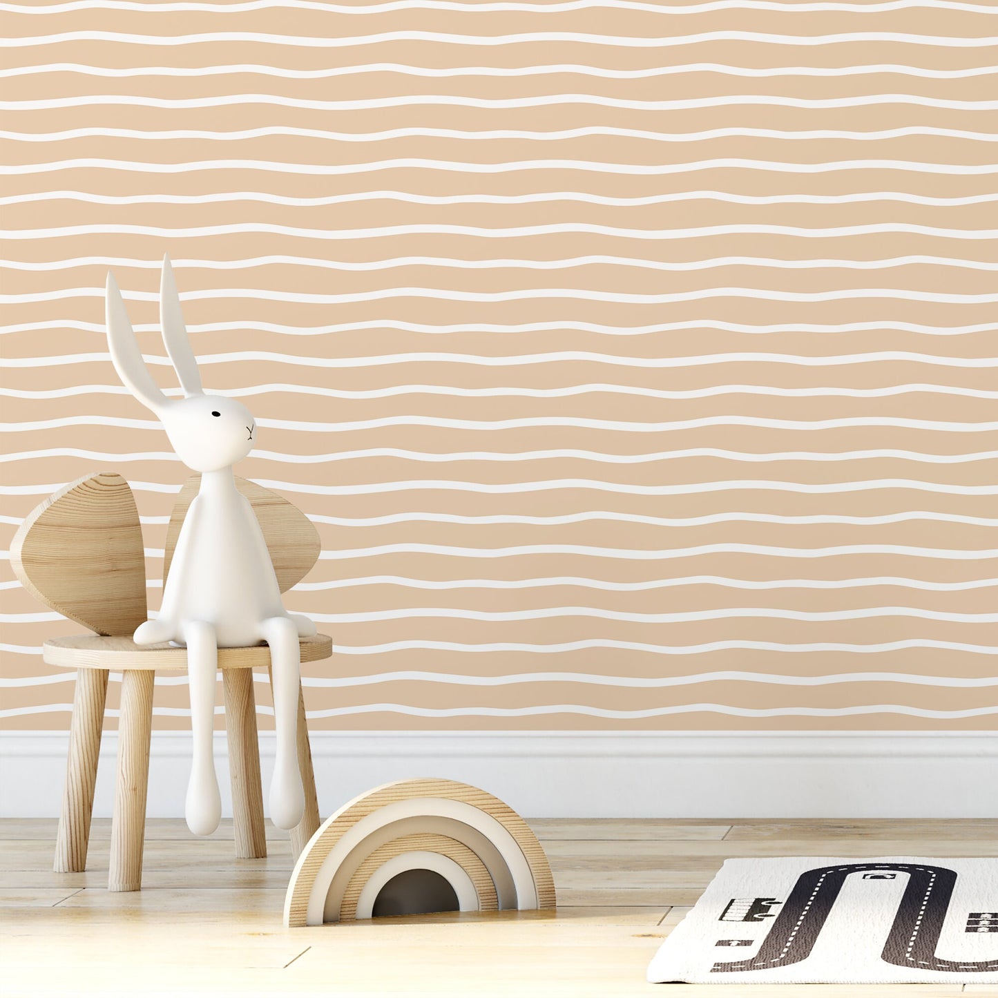 Yellow Minimalist Lines Wallpaper Boho Wallpaper Peel and Stick and Traditional Wallpaper - D748
