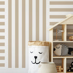 Beige Striped Wallpaper Modern Geometric Wallpaper Peel and Stick and Traditional Wallpaper - D736