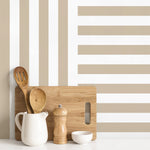 Beige Striped Wallpaper Modern Geometric Wallpaper Peel and Stick and Traditional Wallpaper - D736