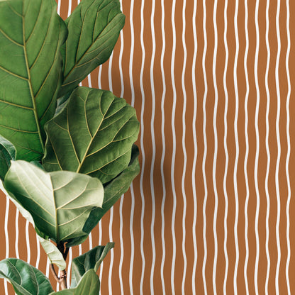 Terracotta Minimalist Lines Wallpaper Boho Wallpaper Peel and Stick and Traditional Wallpaper - D749