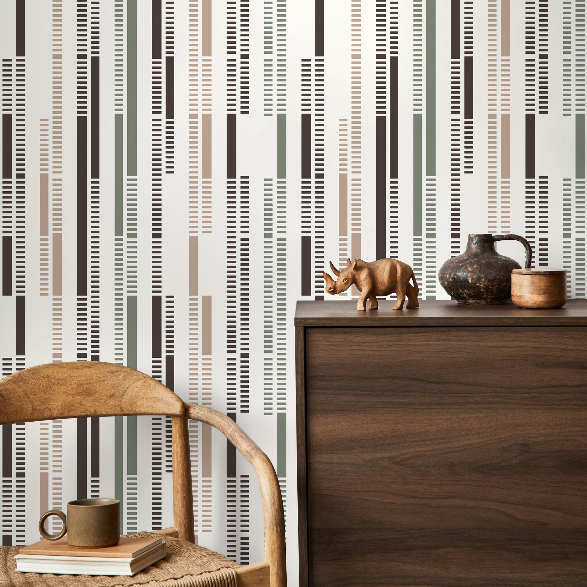 Taupe Contemporary Geometric Wallpaper Abstract Wallpaper Peel and Stick and Traditional Wallpaper - D742