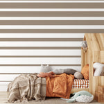 Beige Striped Wallpaper Modern Wallpaper Peel and Stick and Traditional Wallpaper - D727