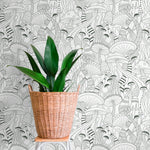 Green Mushroom Wallpaper Modern Peel and Stick and Traditional Wallpaper - D812