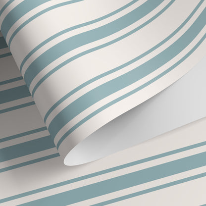 Light Blue Striped Wallpaper Vintage Wallpaper Peel and Stick and Traditional Wallpaper - D758