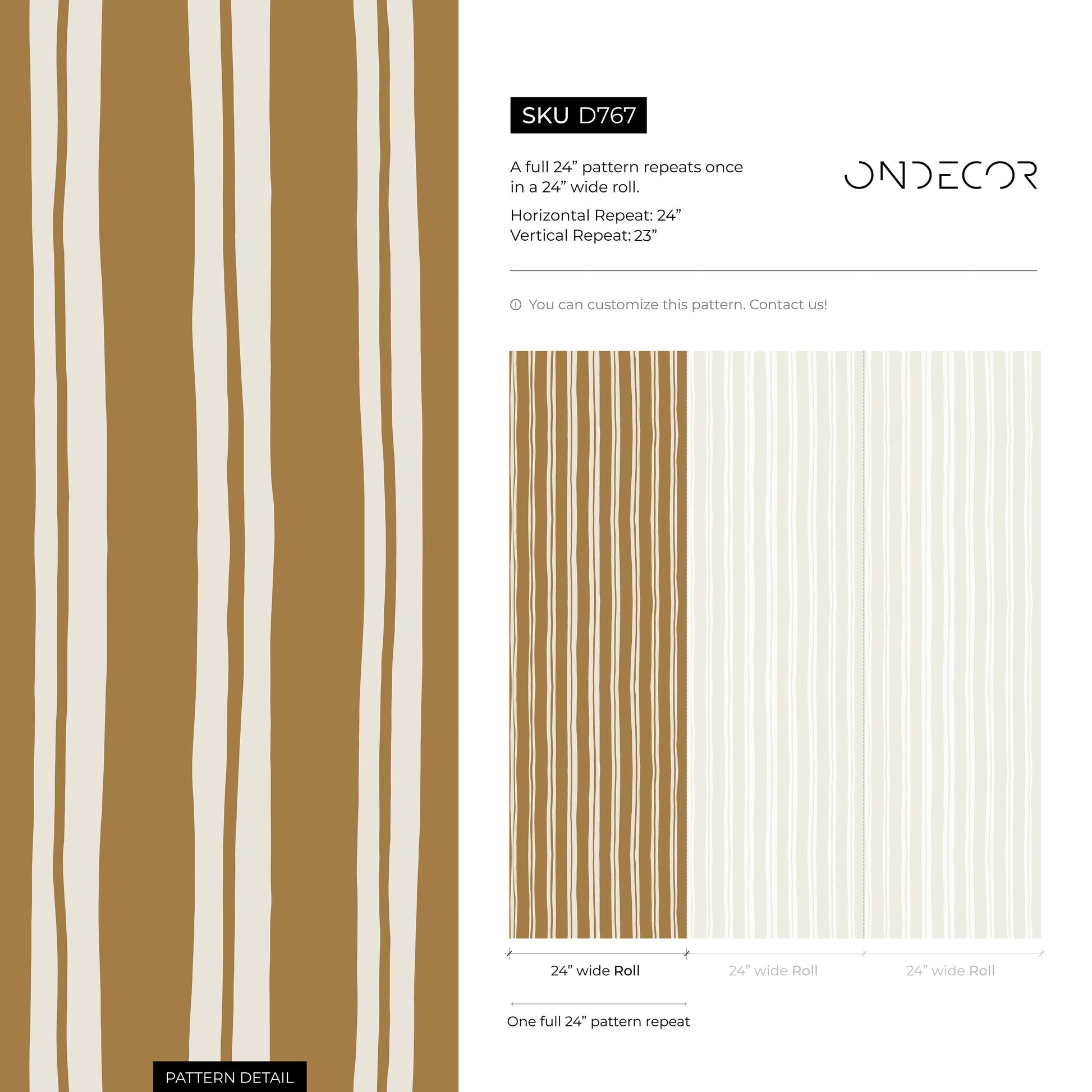 Mustard Lines Wallpaper Striped Wallpaper Peel and Stick and Traditional Wallpaper - D767