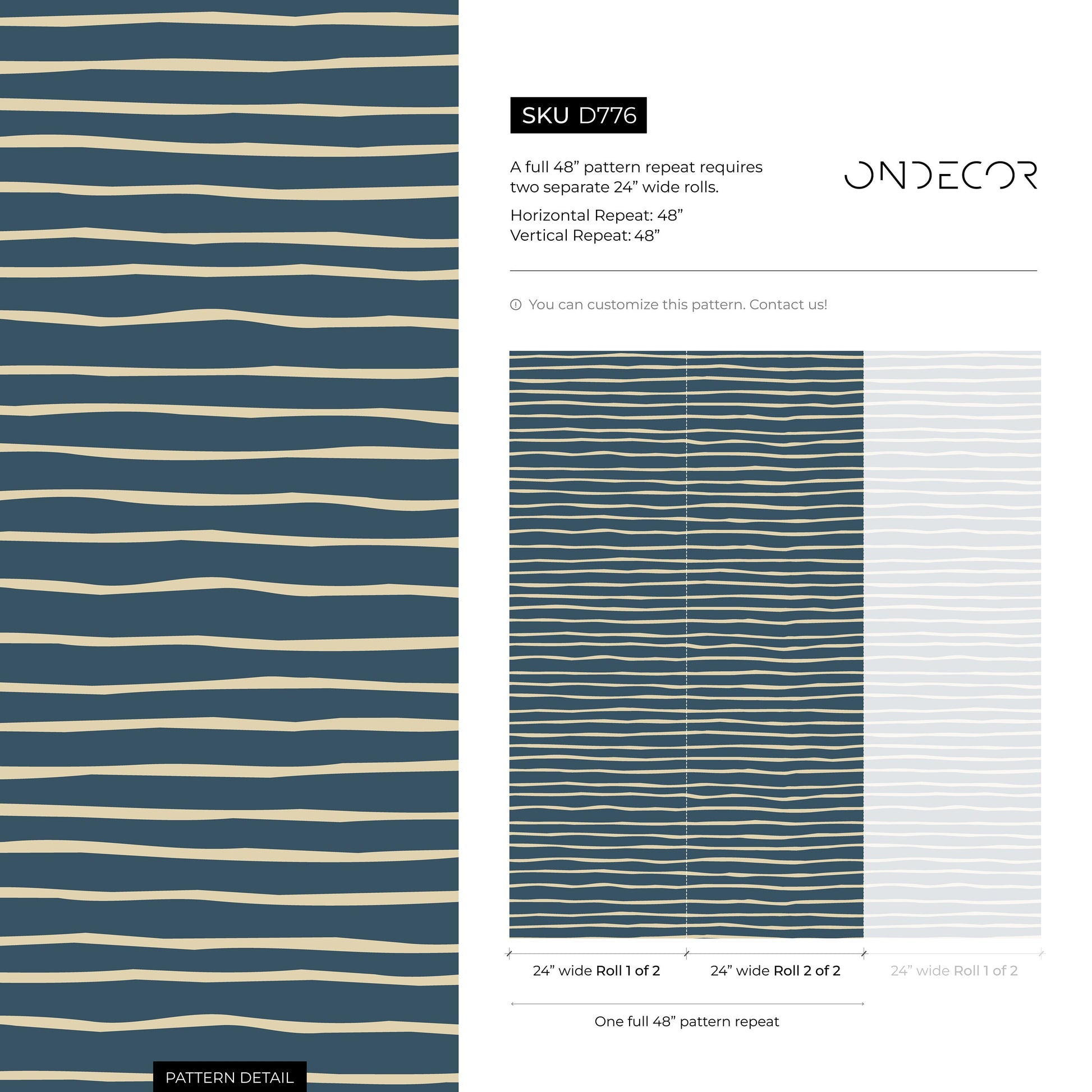 Unique Striped Wallpaper Modern Waves Wallpaper Peel and Stick and Traditional Wallpaper - D776
