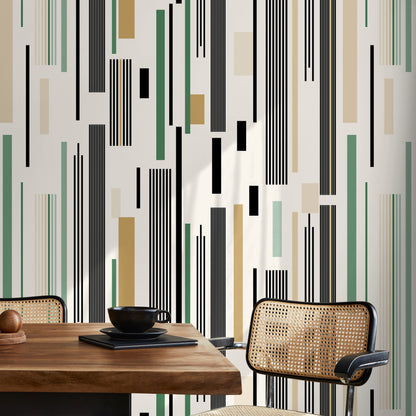 Modern Rectangle Wallpaper Geometric Wallpaper Peel and Stick and Traditional Wallpaper - D740