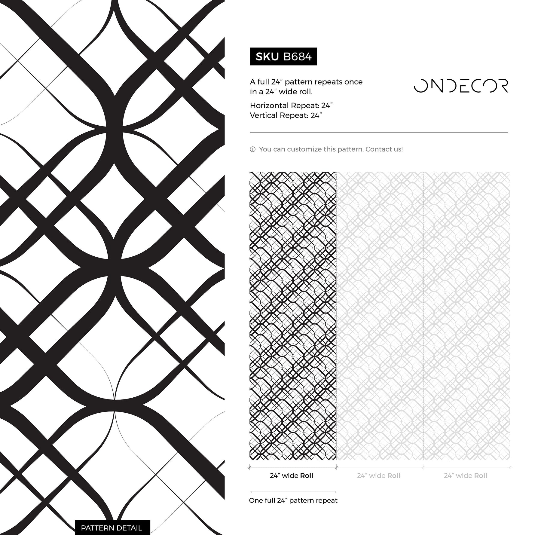 Geometric Wallpaper Removable Wallpaper Home Decor Wall Art Wall Decor Room Decor / Modern Black and White Wallpaper - B684