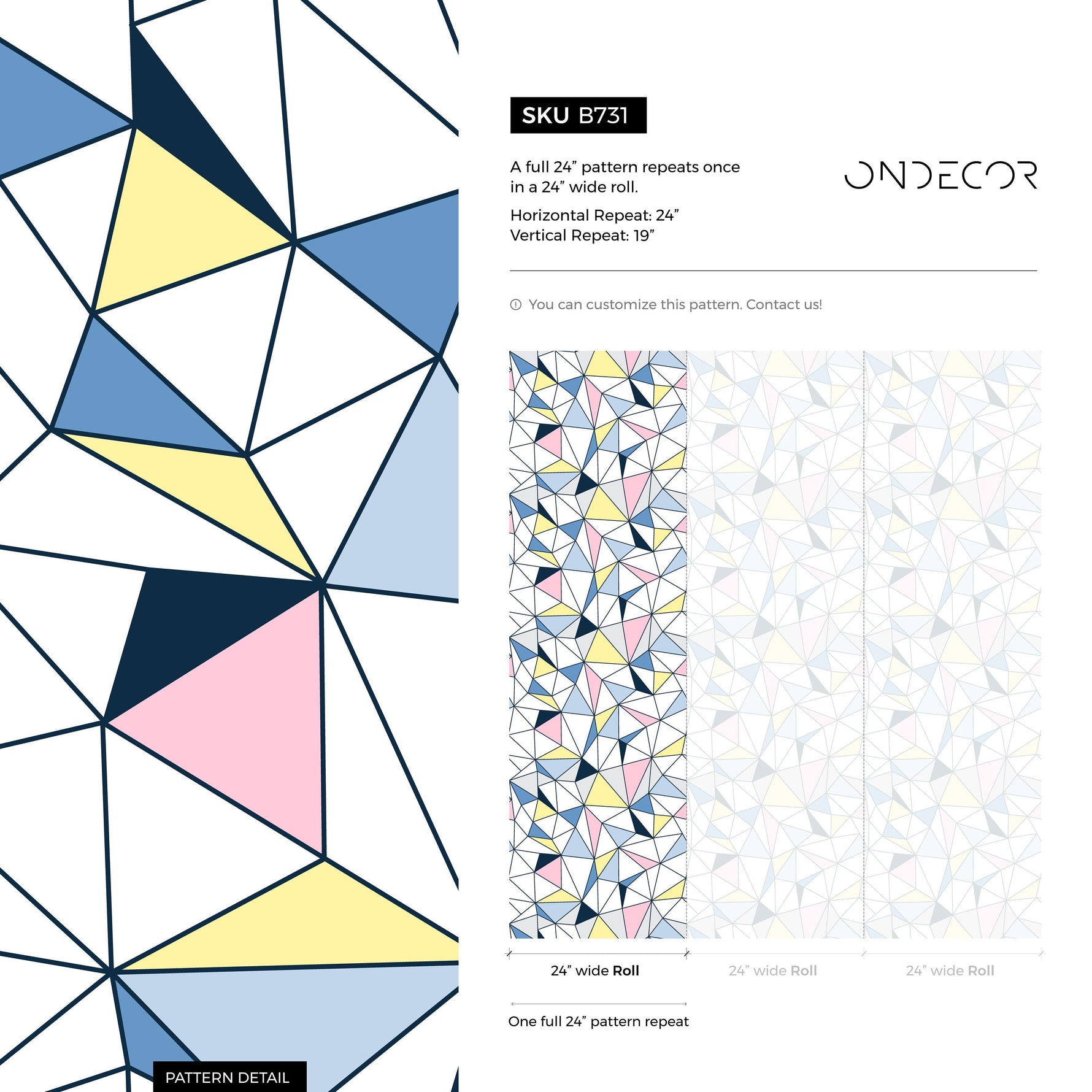 Retro Geometric Wallpaper Removable Wallpaper Home Decor Wall Art Room Decor / Colorful Triangle Wallpaper - B731