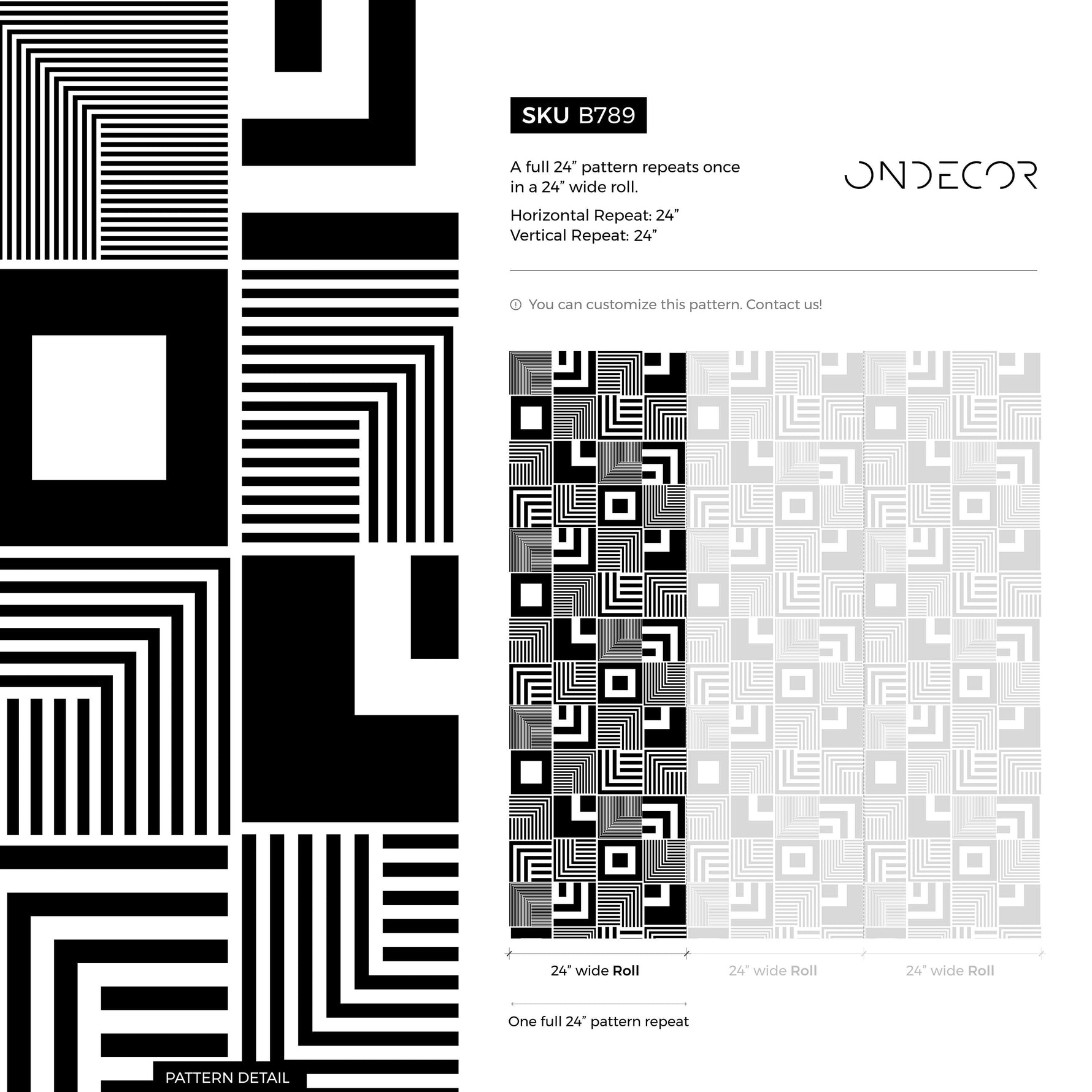 Checkered Tiles Wallpaper Removable Wallpaper Home Decor Wall Art Room Decor / Black and White Squares Wallpaper - B789
