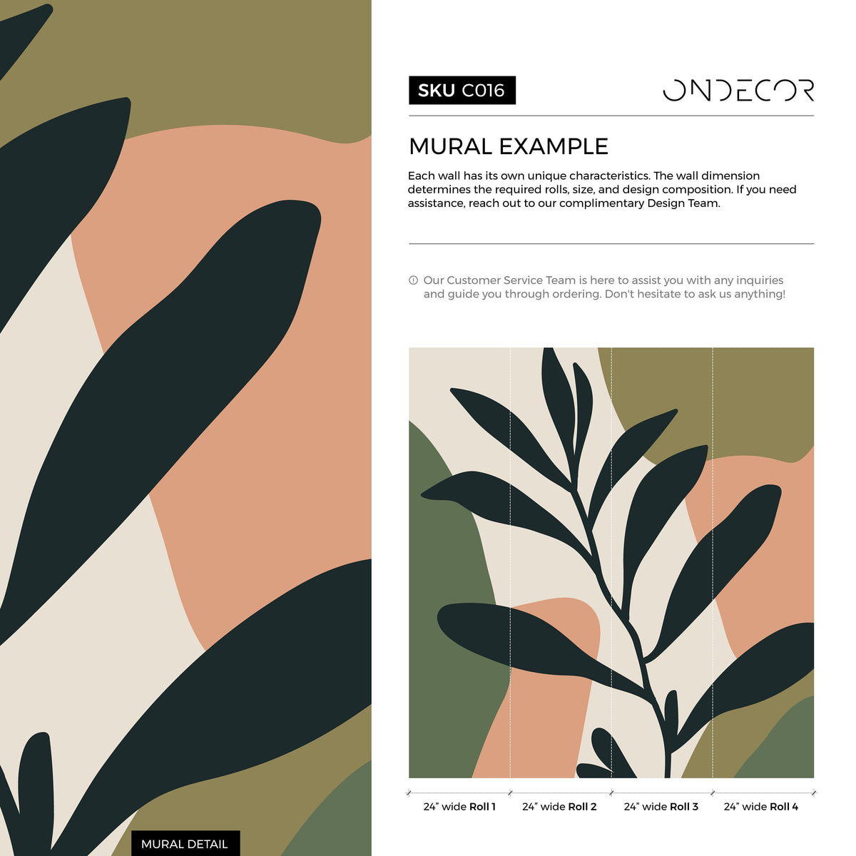 Olive Branch Harmony Wallpaper - C016