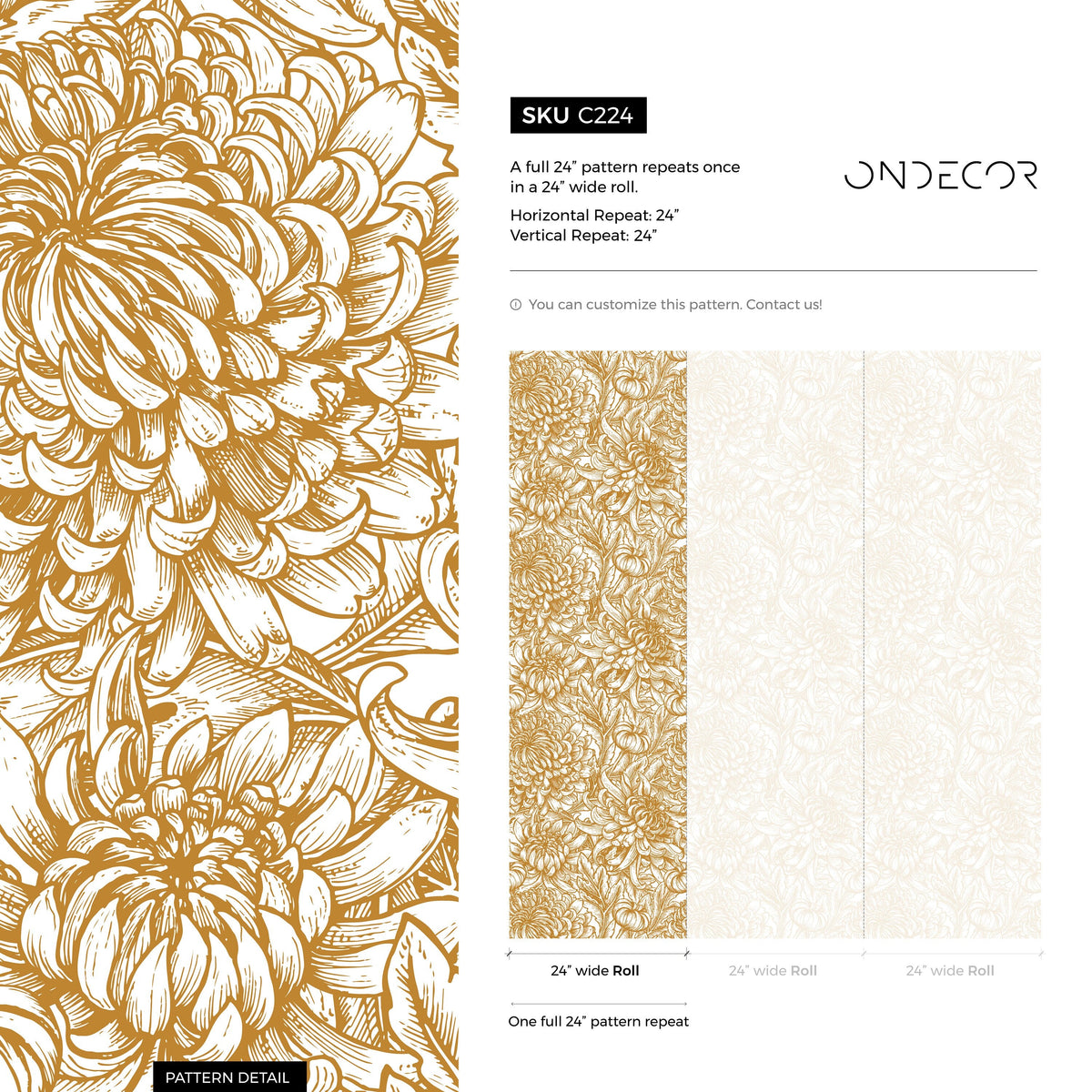 Peel and Stick Wallpaper Removable Wallpaper Wall Decor Home Decor Wall Art Printable Wall Art Room Decor Wall Prints / Mum Flower - C224