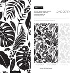 Wallpaper Peel and Stick Wallpaper Removable Wallpaper Home Decor Wall Art Wall Decor Room Decor / Black and White Leaves Wallpaper - C439