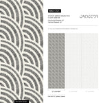 Wallpaper Peel and Stick Wallpaper Removable Wallpaper Home Decor Wall Art Wall Decor Room Decor / Black Boho Scallops Wallpaper - C521