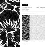 Black and White Bold Floral Wallpaper / Peel and Stick Wallpaper Removable Wallpaper Home Decor Wall Art Wall Decor Room Decor - C677