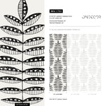 Black Boho Leaf Wallpaper / Peel and Stick Wallpaper Removable Wallpaper Home Decor Wall Art Wall Decor Room Decor - C760