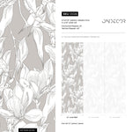 Neutral Botanical Floral Wallpaper / Peel and Stick Wallpaper Removable Wallpaper Home Decor Wall Art Wall Decor Room Decor - D026