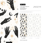 Astral Pray Wallpaper Removable Peel and Stick Wallpaper, Modern Boho Hands Sun Moon Print Repositionable Peel and Stick Wallpaper - ZABF