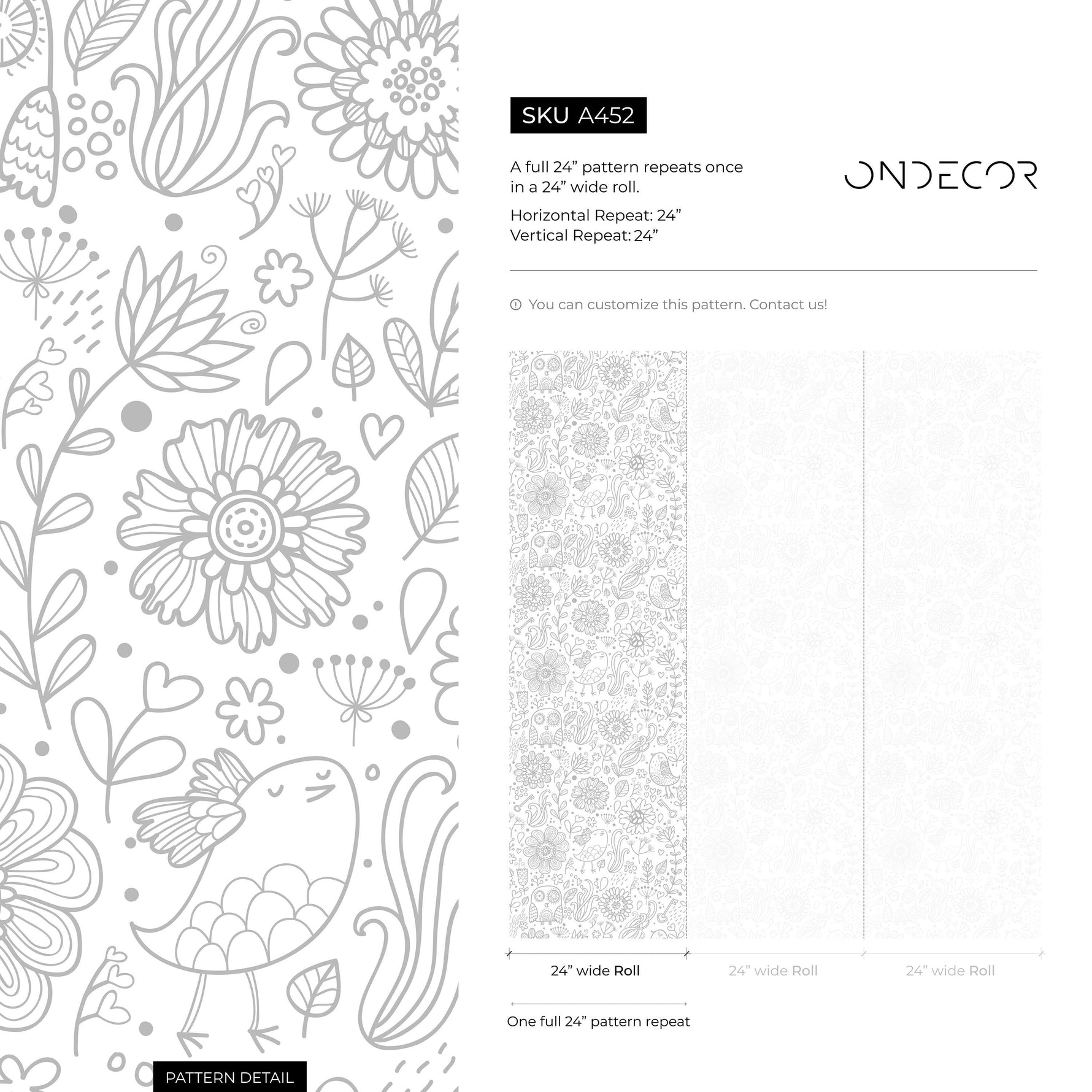 Removable Wallpaper Scandinavian Wallpaper Plants Wallpaper Peel and Stick Wallpaper Wall Paper - A452