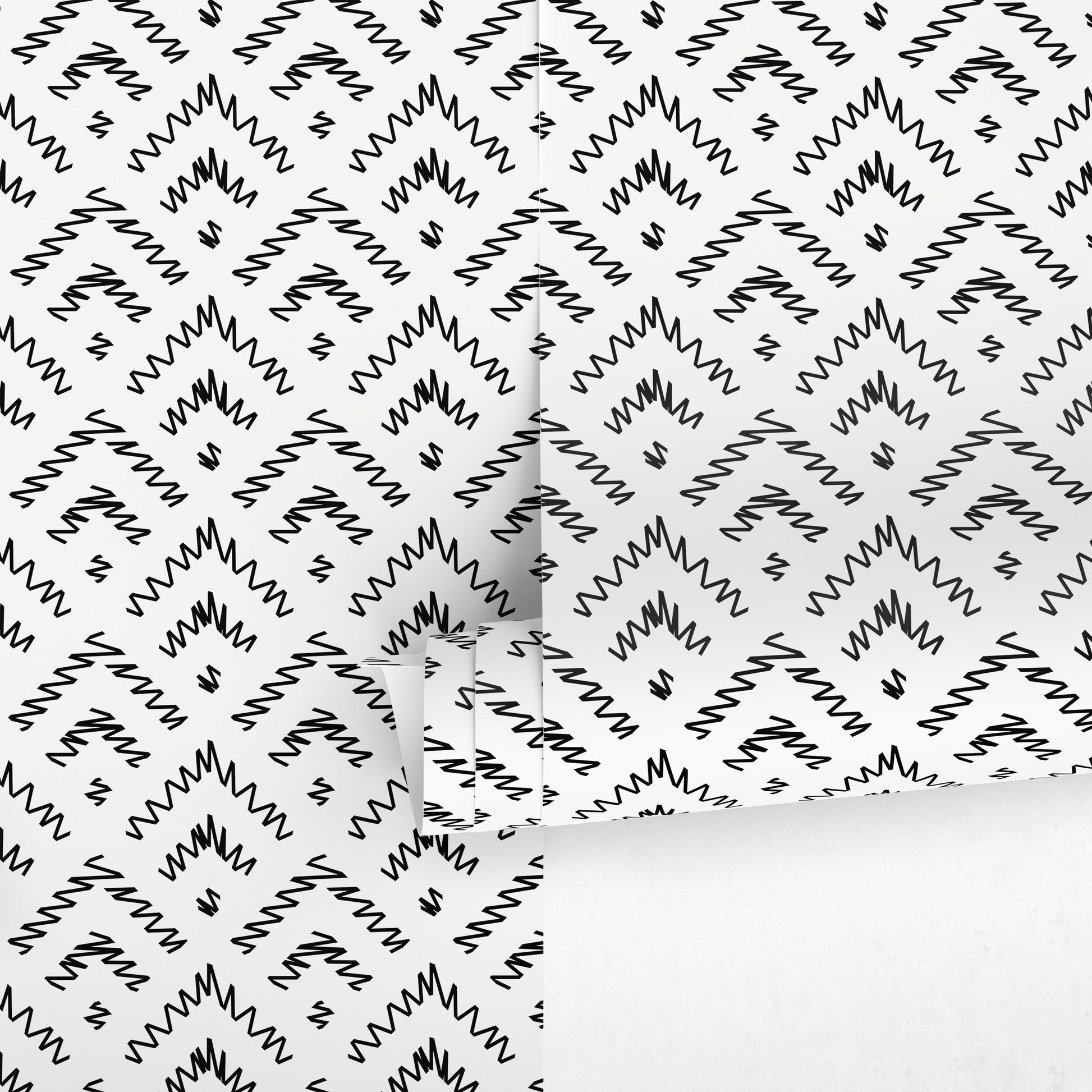 Wallpaper Peel and Stick Wallpaper Removable Wallpaper Home Decor Wall Decor Room Decor / Black and White Geometric Wallpaper - C175