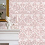 Wallpaper Peel and Stick Wallpaper Removable Wallpaper Home Decor Wall Art Wall Decor Room Decor / Pink Vintage Wallpaper - X168