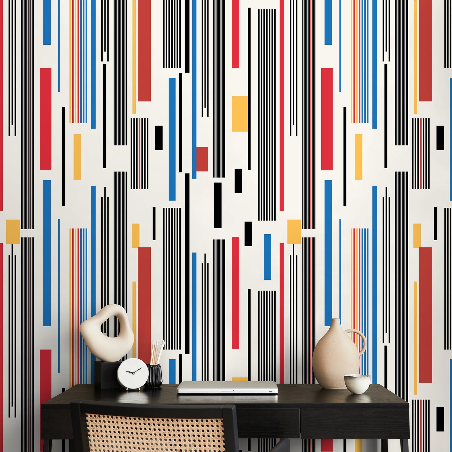 Geometric Rectangle Wallpaper Modern Wallpaper Peel and Stick and Traditional Wallpaper - D741