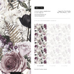 Vintage Roses and Leaf Wallpaper / Wallpaper Peel and Stick Wallpaper Removable Wallpaper Home Decor Wall Art Wall Decor Room Decor - C792
