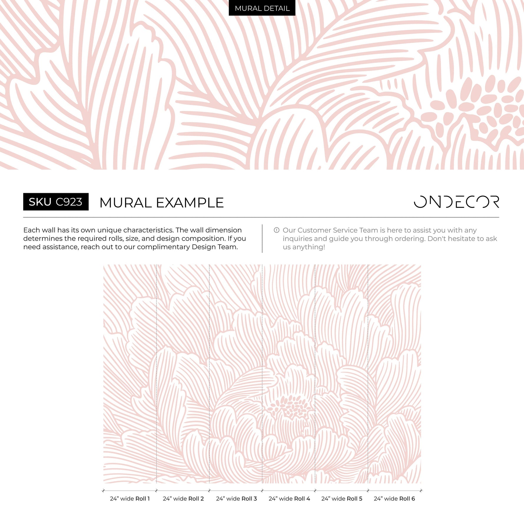 Pink Large Floral Wallpaper / Wallpaper Peel and Stick Wallpaper Removable Wallpaper Home Decor Wall Art Wall Decor Room Decor - C923