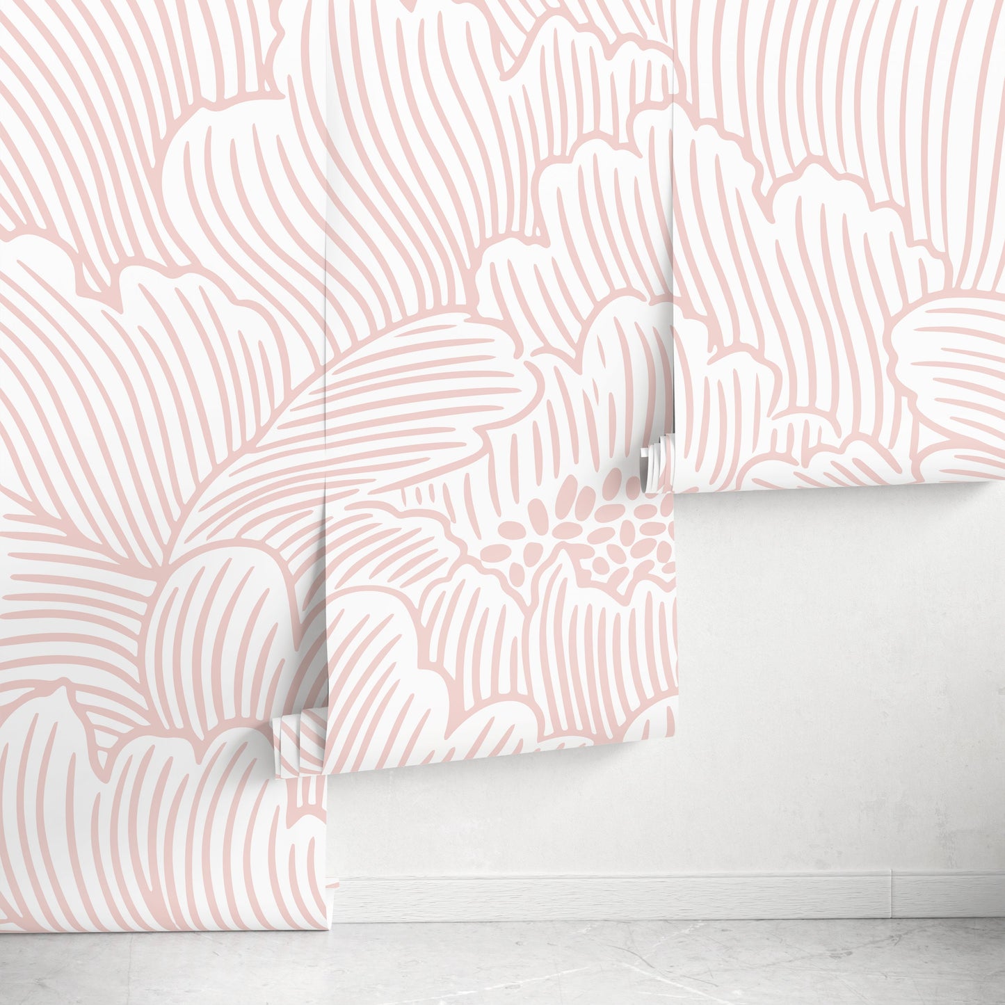 Pink Large Floral Wallpaper / Wallpaper Peel and Stick Wallpaper Removable Wallpaper Home Decor Wall Art Wall Decor Room Decor - C923