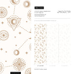 Beige Whimsical Celestial Wallpaper / Peel and Stick Wallpaper Removable Wallpaper Home Decor Wall Art Wall Decor Room Decor - ZAAO