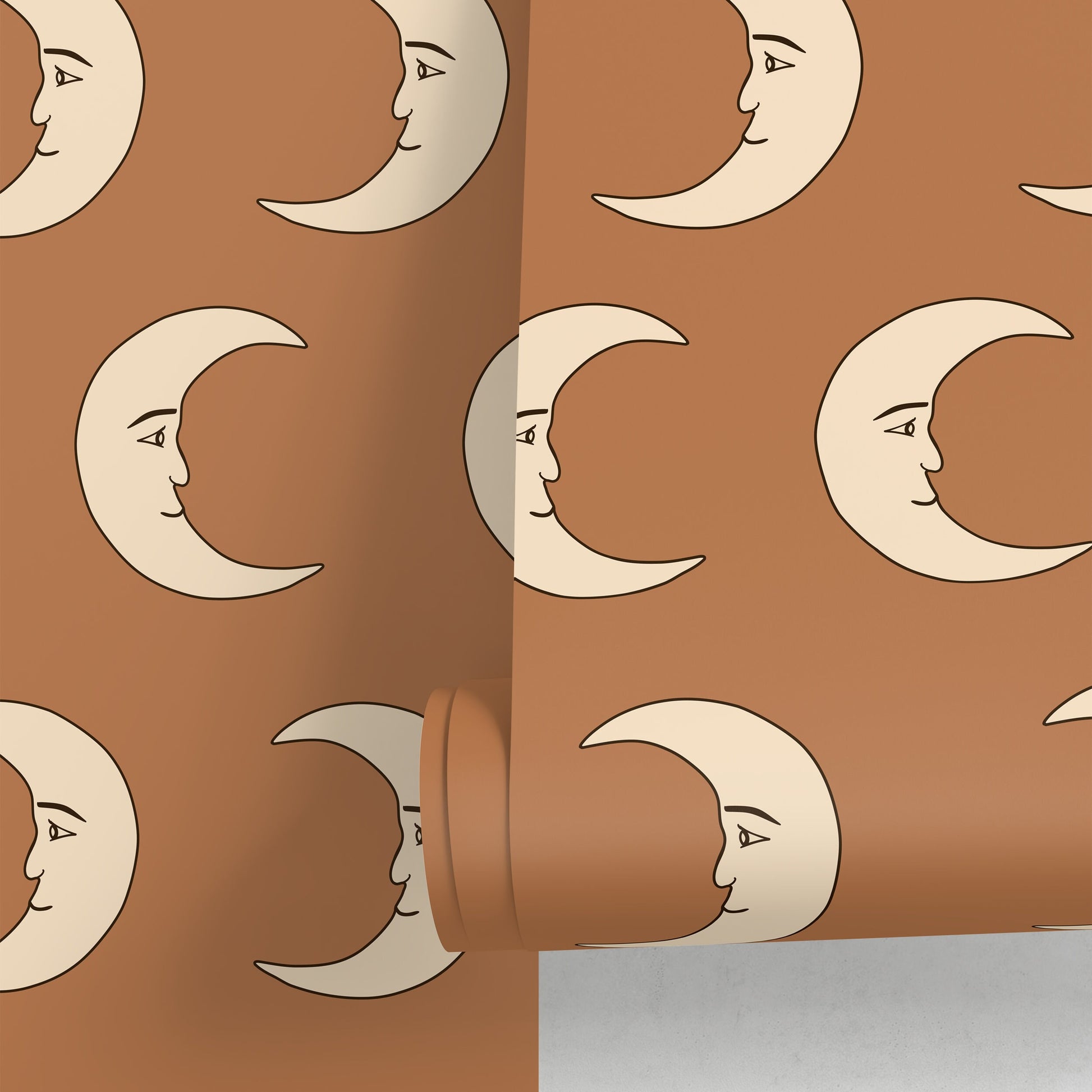 Half Moon Terracotta Wallpaper Removable Self Adhesive Wallpaper, Peel and Stick Wallpaper - ZABZ