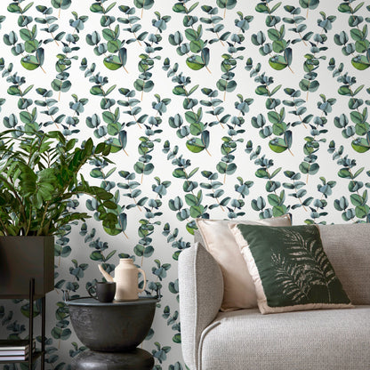 Wallpaper Peel and Stick Wallpaper Removable Wallpaper Home Decor Wall Art Wall Decor Room Decor / Green Leaves Wallpaper - A756