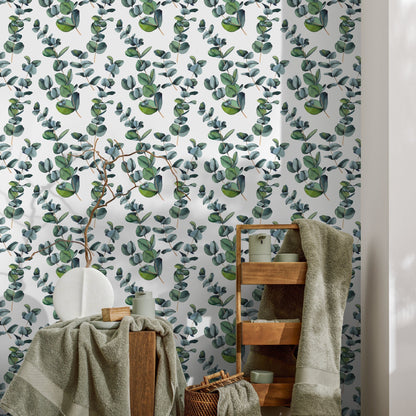 Wallpaper Peel and Stick Wallpaper Removable Wallpaper Home Decor Wall Art Wall Decor Room Decor / Green Leaves Wallpaper - A756