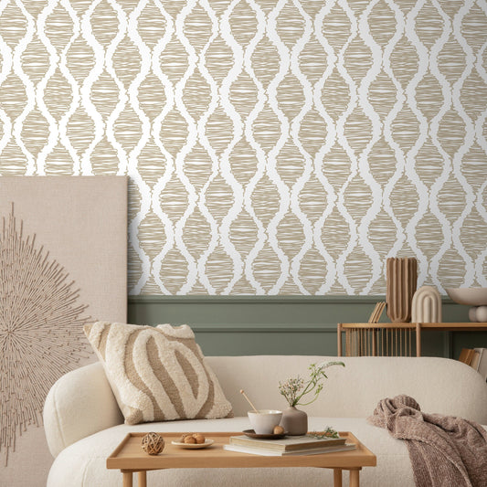 Wallpaper Peel and Stick Wallpaper Removable Wallpaper Home Decor Wall Art Wall Decor Room Decor / Wavy Art Abstract Wallpaper - C580
