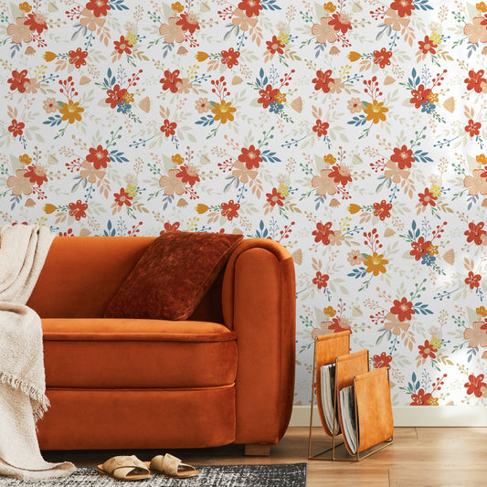 Cute Floral Kids Wallpaper / Peel and Stick Wallpaper Removable Wallpaper Home Decor Wall Art Wall Decor Room Decor - C710