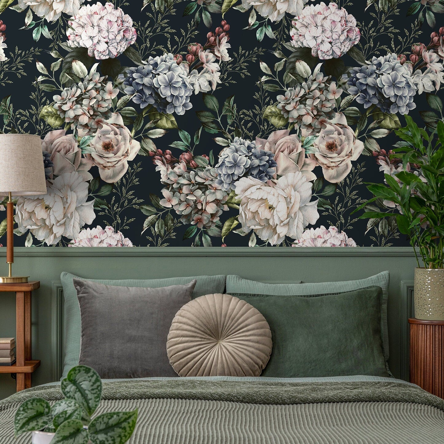 Floral Wallpaper Removable Wallpaper Home Decor Wall Art Wall Decor Room Decor / Vintage Roses Wallpaper - B231