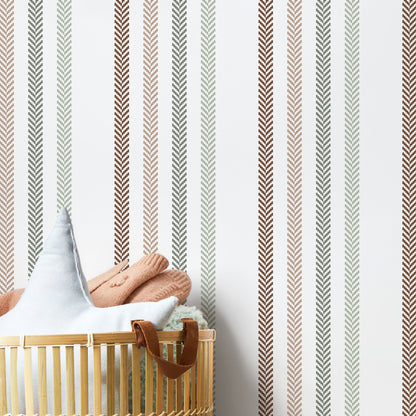 Boho Striped Wallpaper Farmhouse Wallpaper Peel and Stick and Traditional Wallpaper - D779