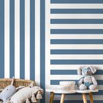 Blue Striped Wallpaper Modern Geometric Wallpaper Peel and Stick and Traditional Wallpaper - D738