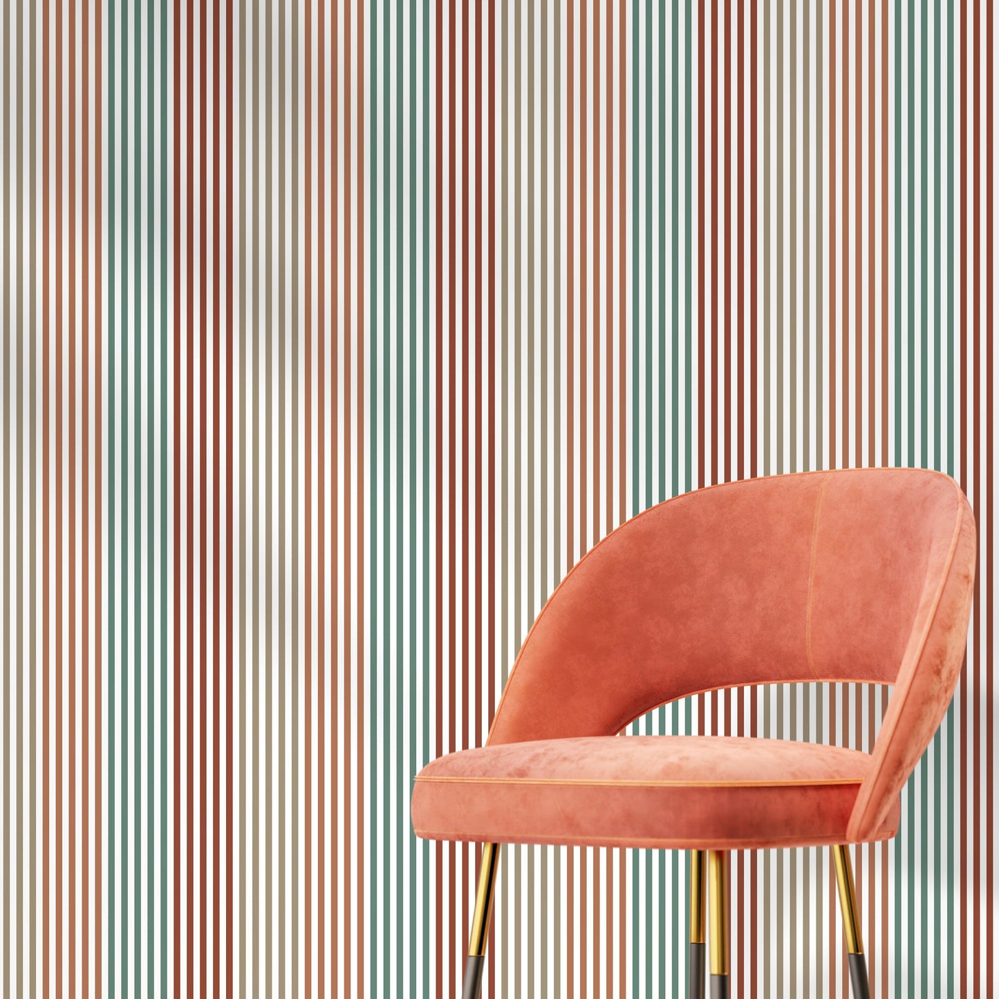 Modern Striped Wallpaper Geometric Wallpaper Peel and Stick and Traditional Wallpaper - D754