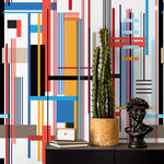 Colorful Geometric Wallpaper Abstract Wallpaper Peel and Stick and Traditional Wallpaper - D753