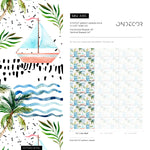 Palm Tree Wallpaper, Removable Wallpaper, Beach Wallpaper, Palm Leaves, Tropical Wall Decor, Jungle Wallpaper - A185